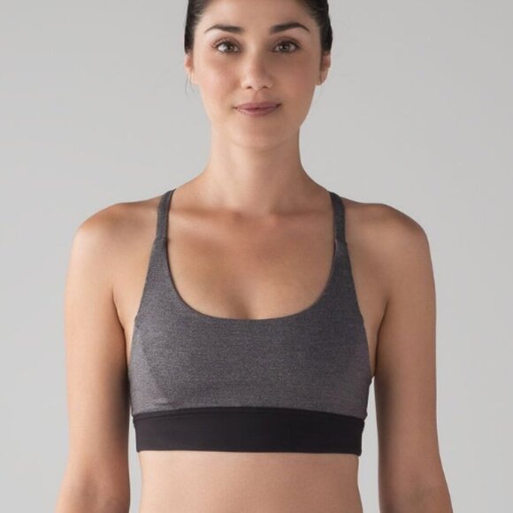 Lululemon Train Times Bra Heathered Black / Black - Picture 1 of 8